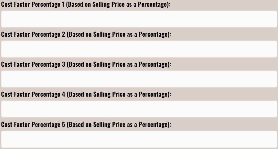 how to calculate wholesale price with cost factor percentages