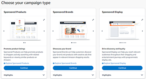 Amazon PPC campaign types for sponsored products sponsored brands and sponsored display ads